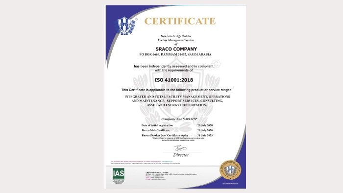 ISO 41001 SRACO Company